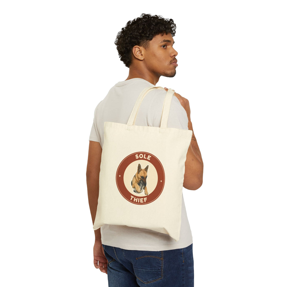Sole Thief | Fun German Shepherd Dog Lover Badge Canvas Tote Bag