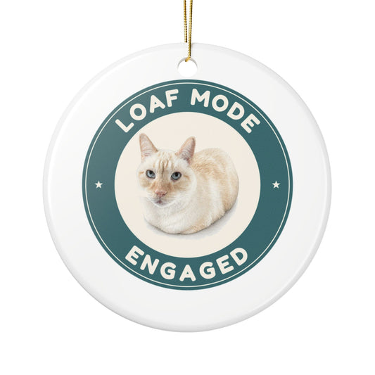 Loaf Mode Engaged | Fun Siamese Cat Lover Ceramic Christmas Ornament