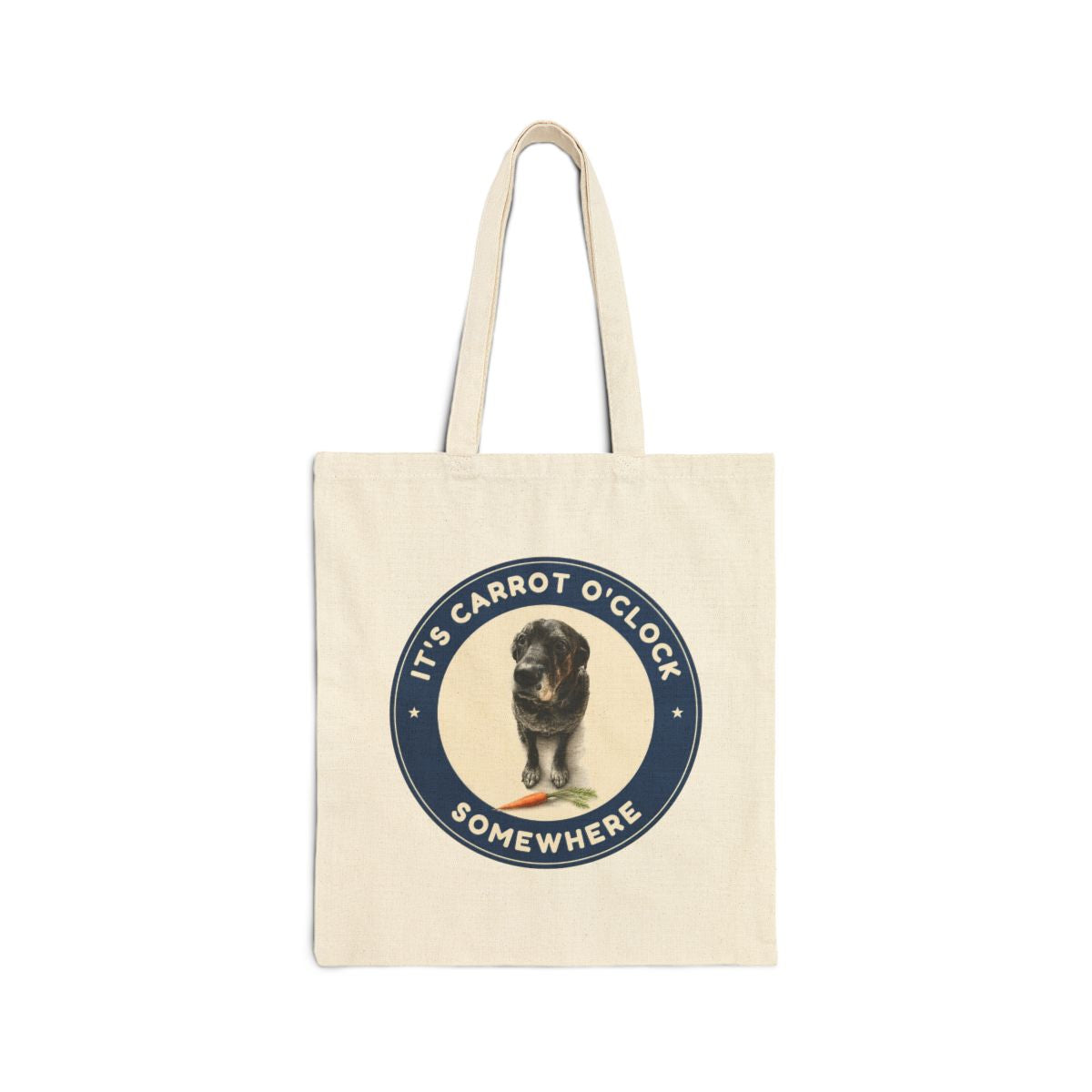 It's carrot o'clock somewhere. canvas tote bag
