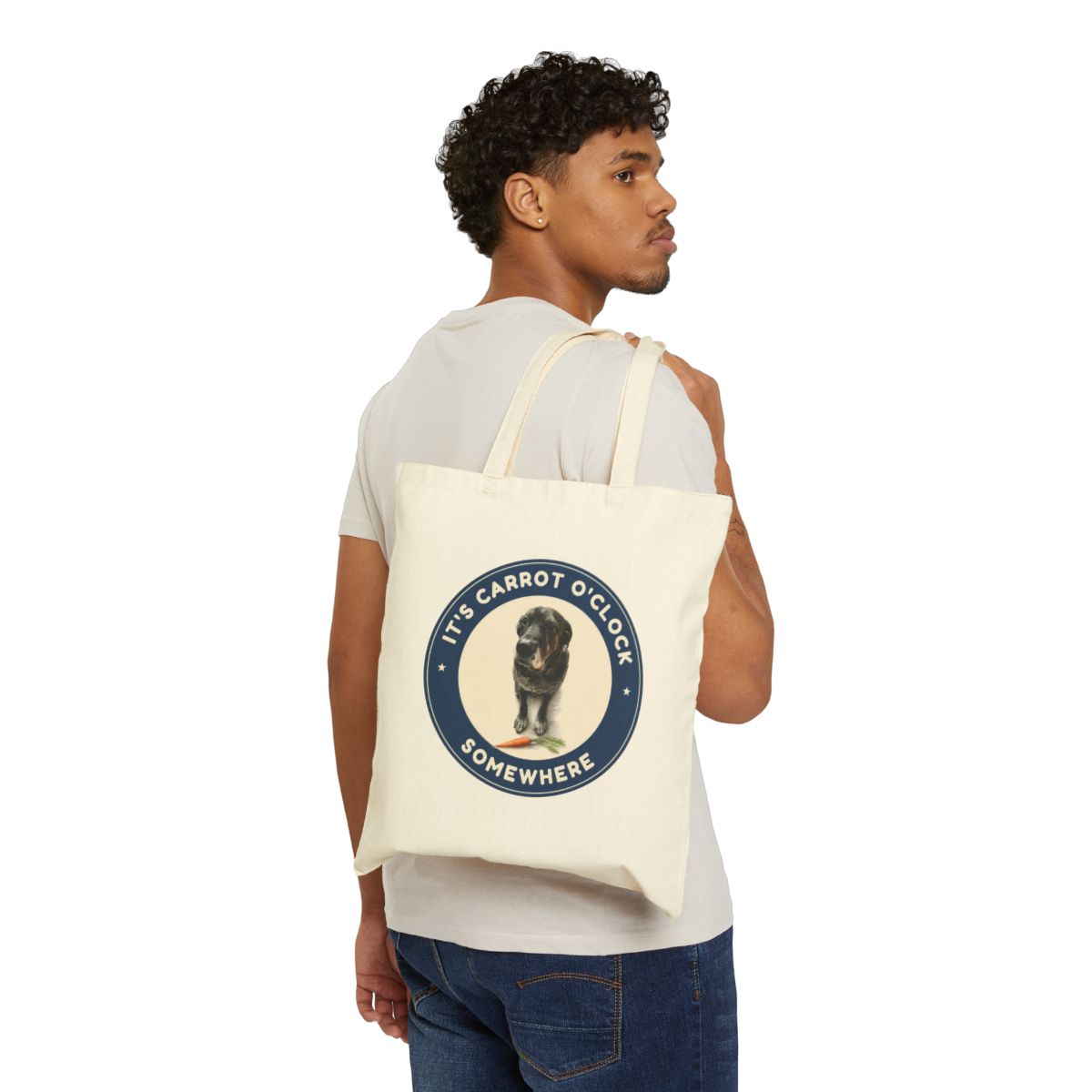 It's carrot o'clock somewhere. canvas tote bag