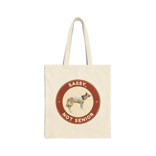 Sassy, Not Senior canvas tote bag